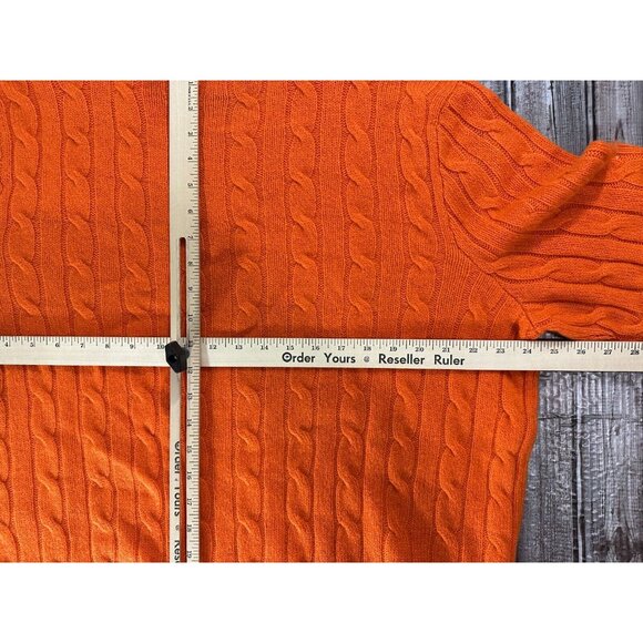 Polo Ralph Lauren 100% Cashmere Cable Sweater Size 2XL color orange NWT mspr 498 - Picture 5 of 8